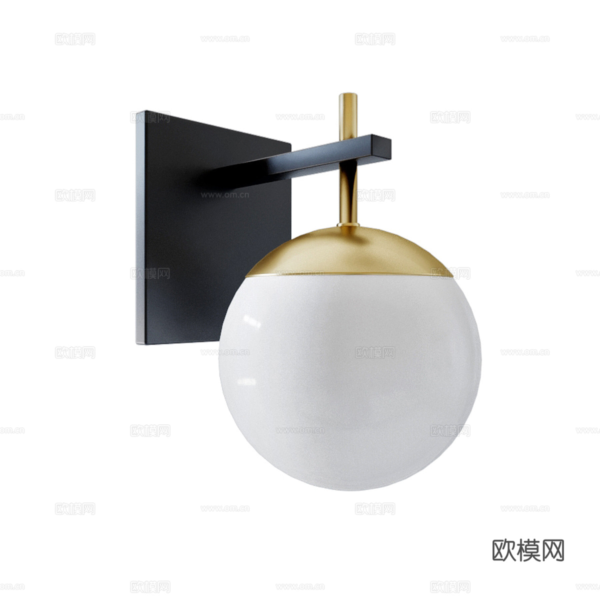现代轻奢球形装饰壁灯3d模型