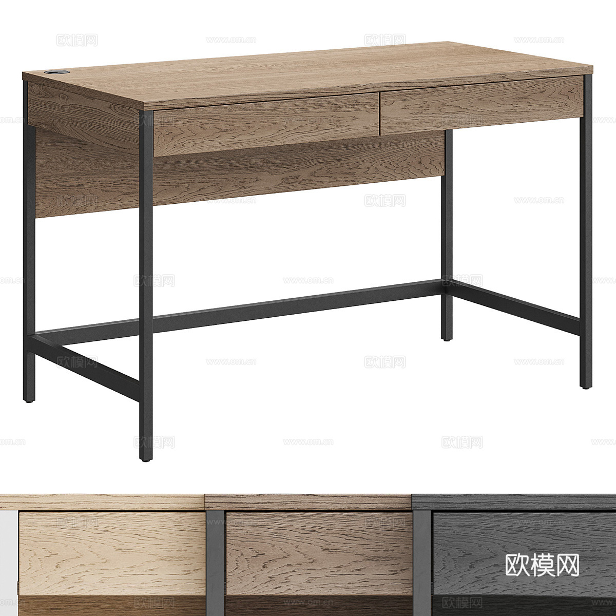 现代意式极简书桌3d模型