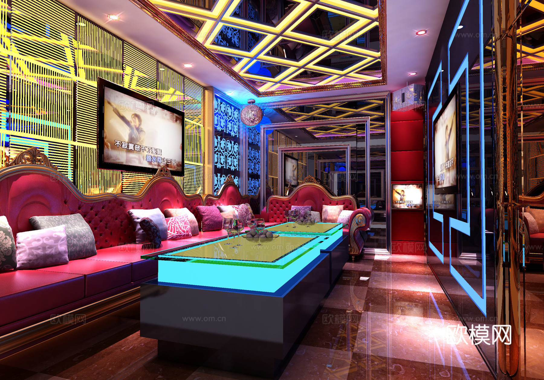 简欧火吧 KTV 酒吧 豪包小包3d模型