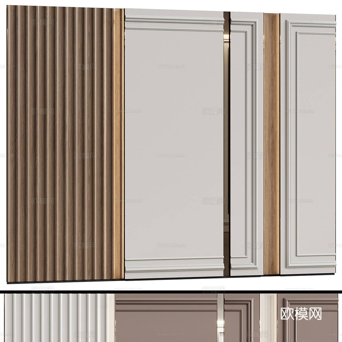现代轻奢沙发背景墙3d模型