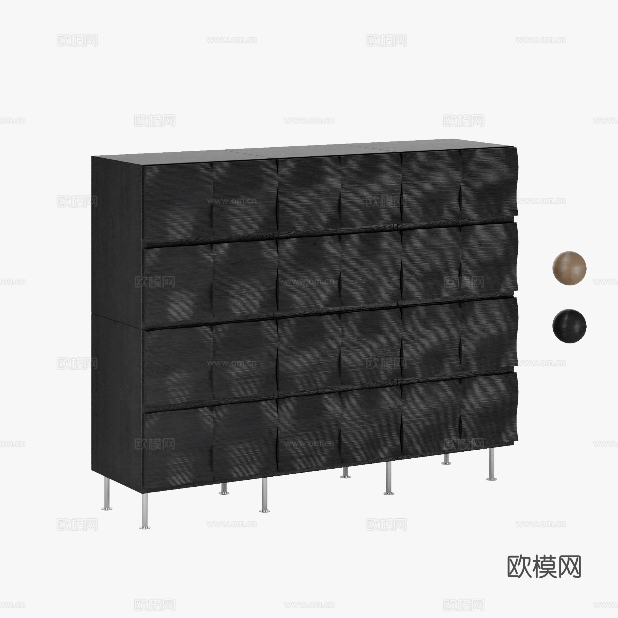 得闲 涟漪柜 中古风模块化柜组3d模型