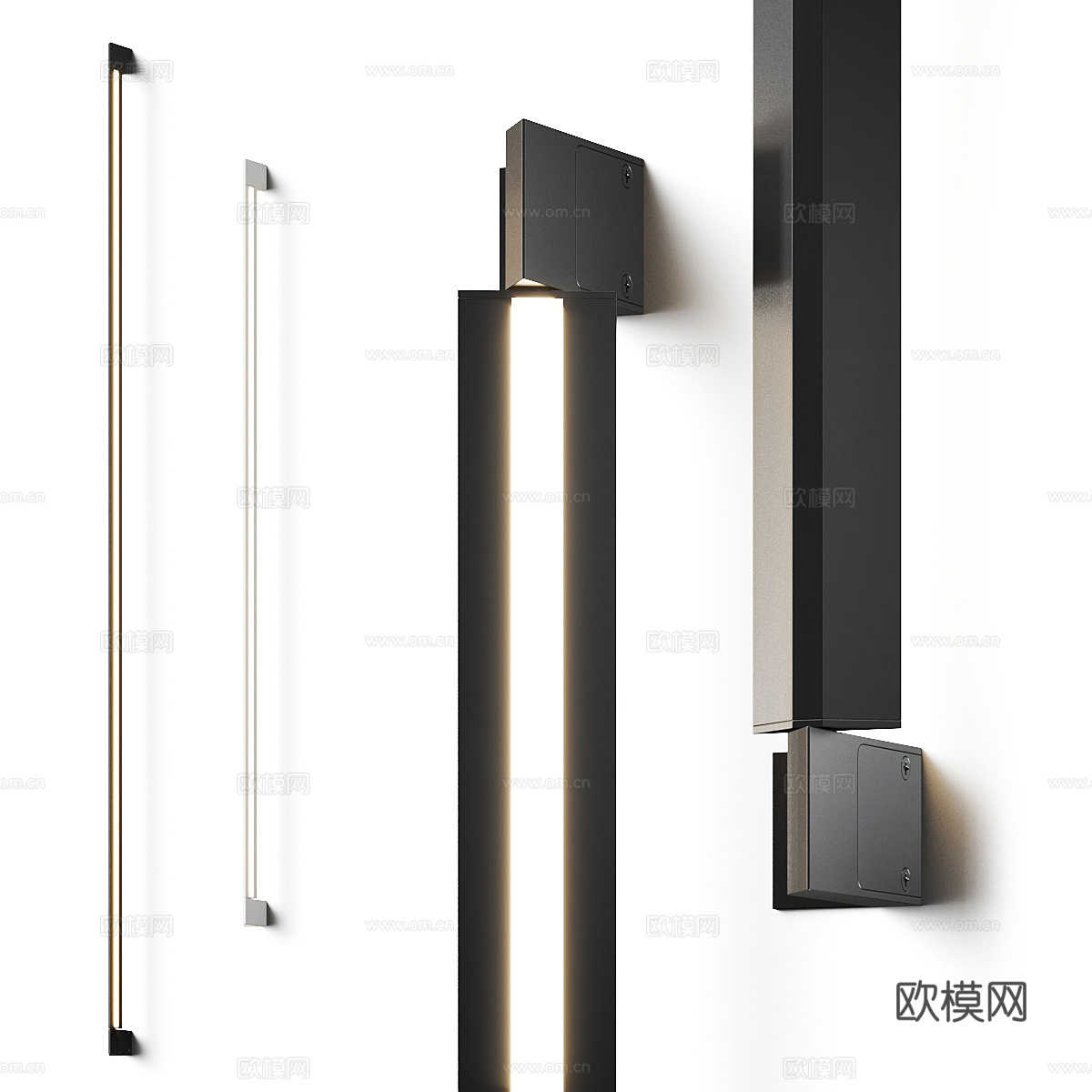 现代轻奢极简长条壁灯3d模型