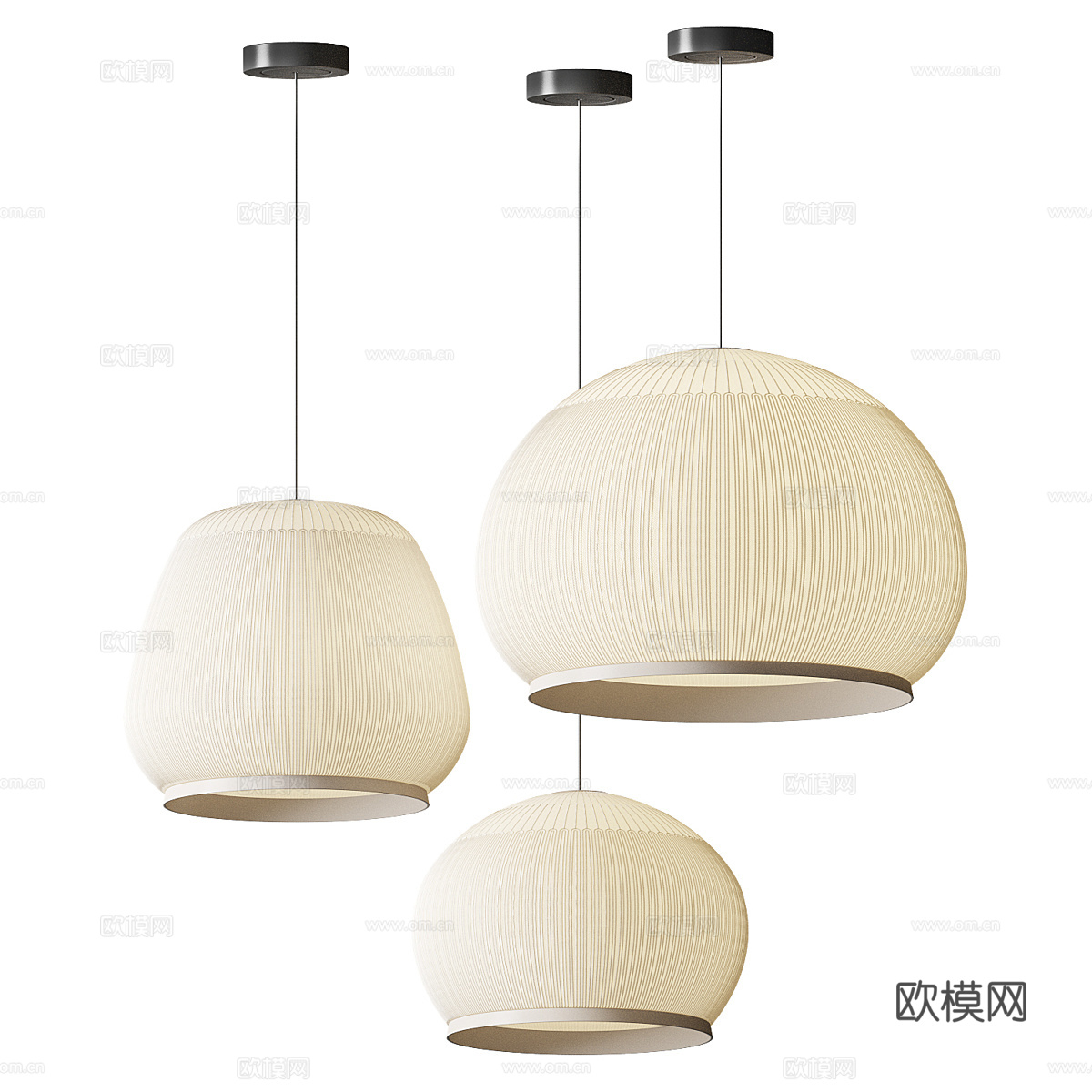 新中式灯笼吊灯3d模型