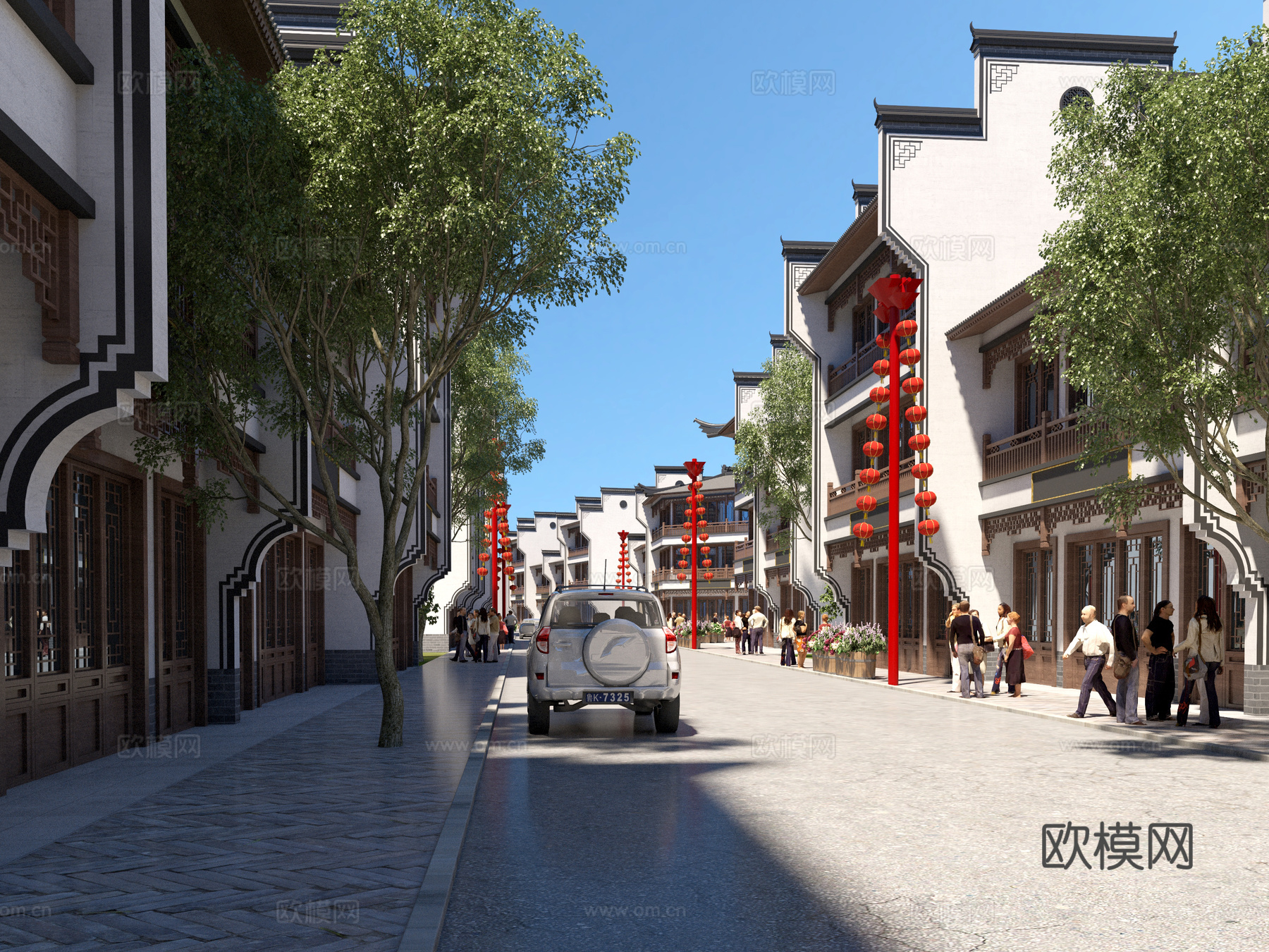 古建 小镇 商业街 中式建筑3d模型