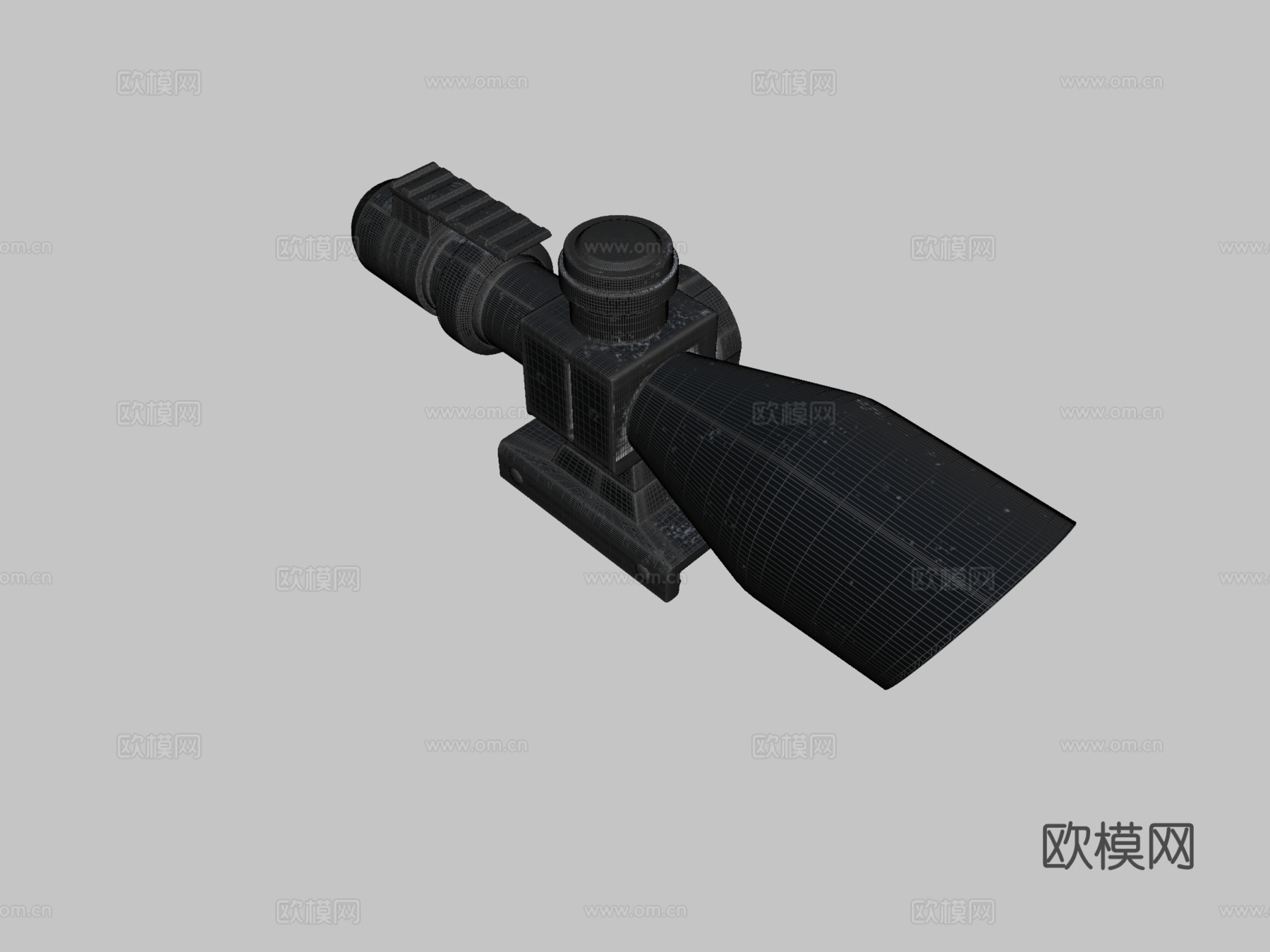 伸缩瞄准镜3d模型