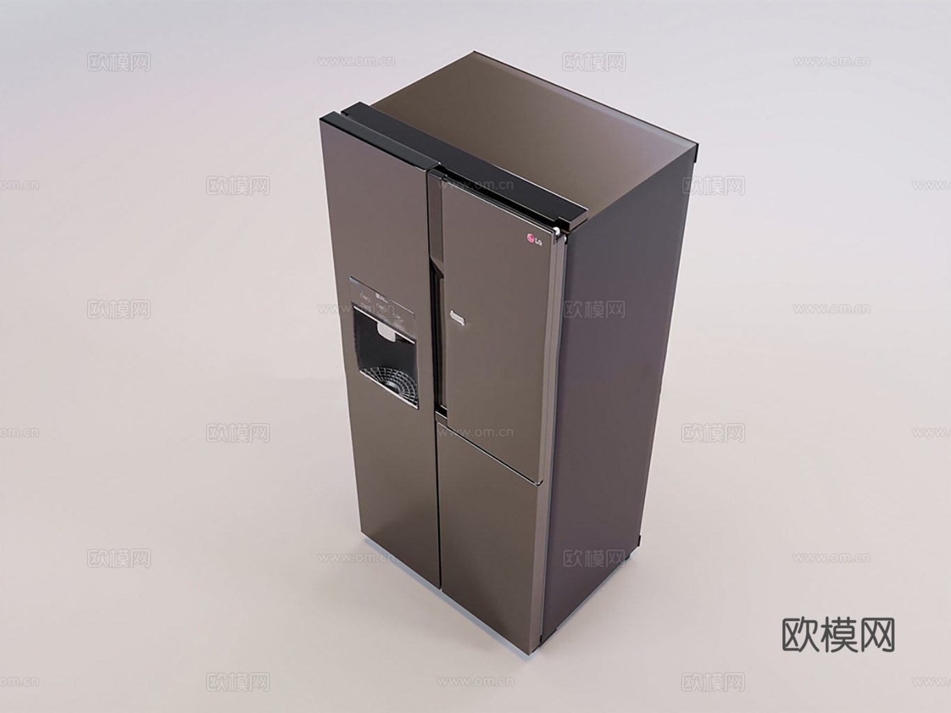现代简约冰箱 双开门冰箱 大冰箱su模型