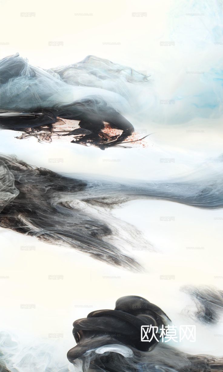 中式山水 水墨 书法字画