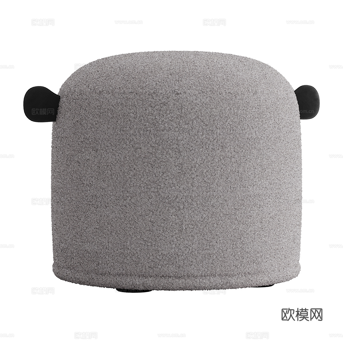现代奶油风儿童布艺圆凳3d模型