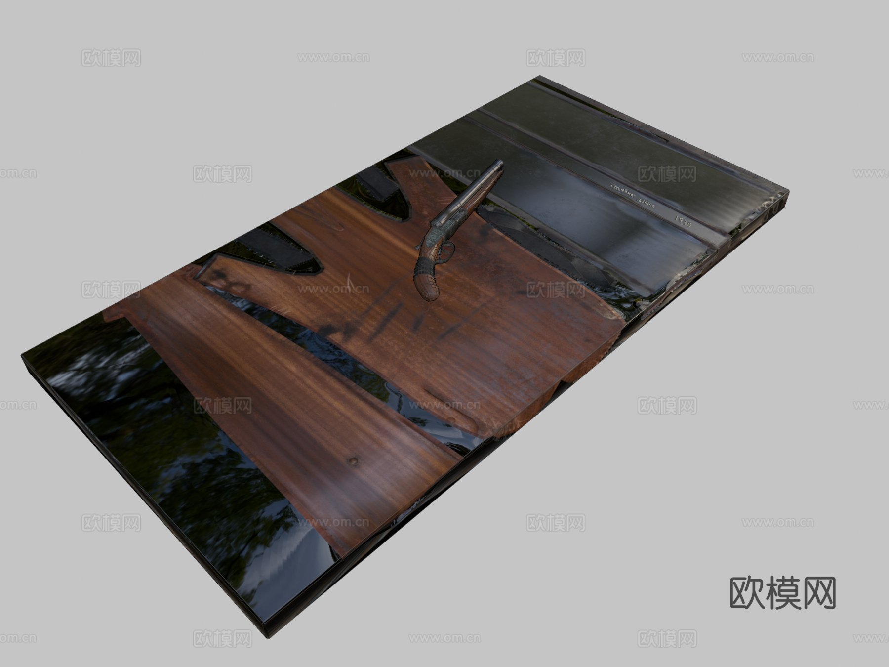 双管截短霰弹枪3d模型