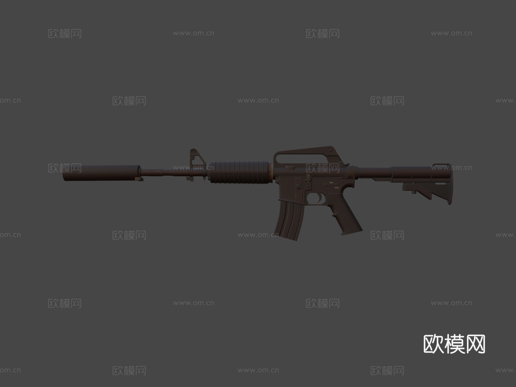 M4A1-S-火焰柳3d模型