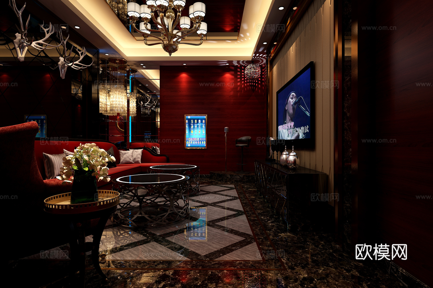 简欧包间 KTV 简欧 会所3d模型