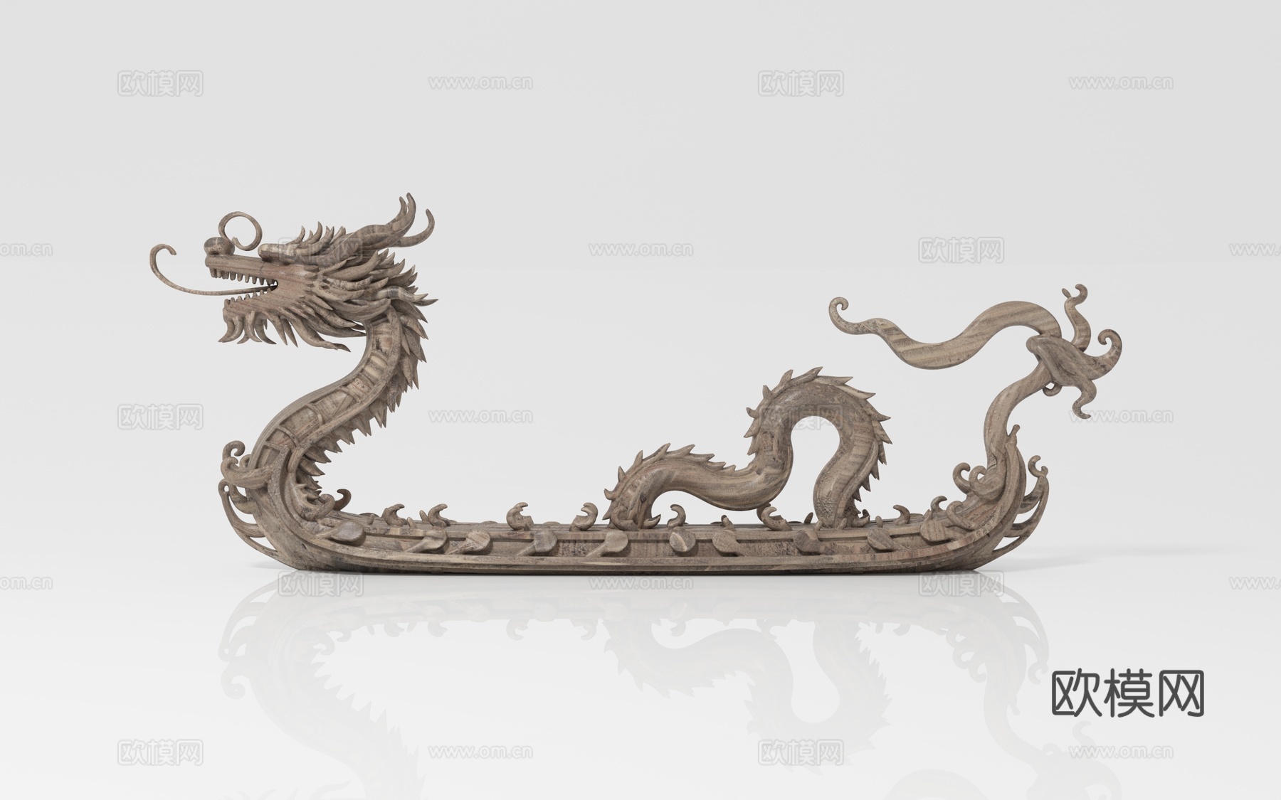 雕塑雕刻 木雕摆件 艺术抽象 创意艺术 龙舟龙船 神话形象3d模型