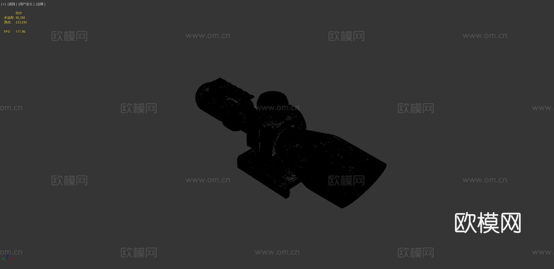 伸缩瞄准镜3d模型