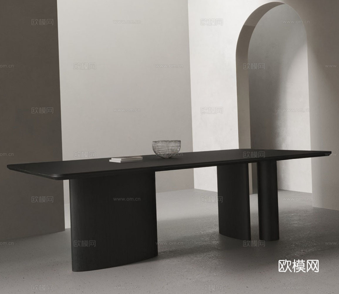 现代简约餐桌su模型