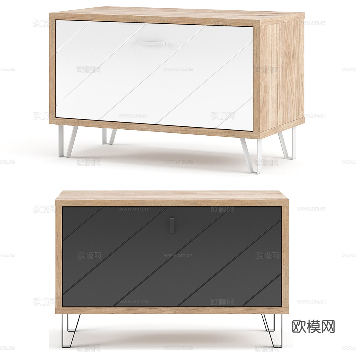 北欧简约床头柜 床头柜 简约床头柜 木质床头柜 矮柜3d模型