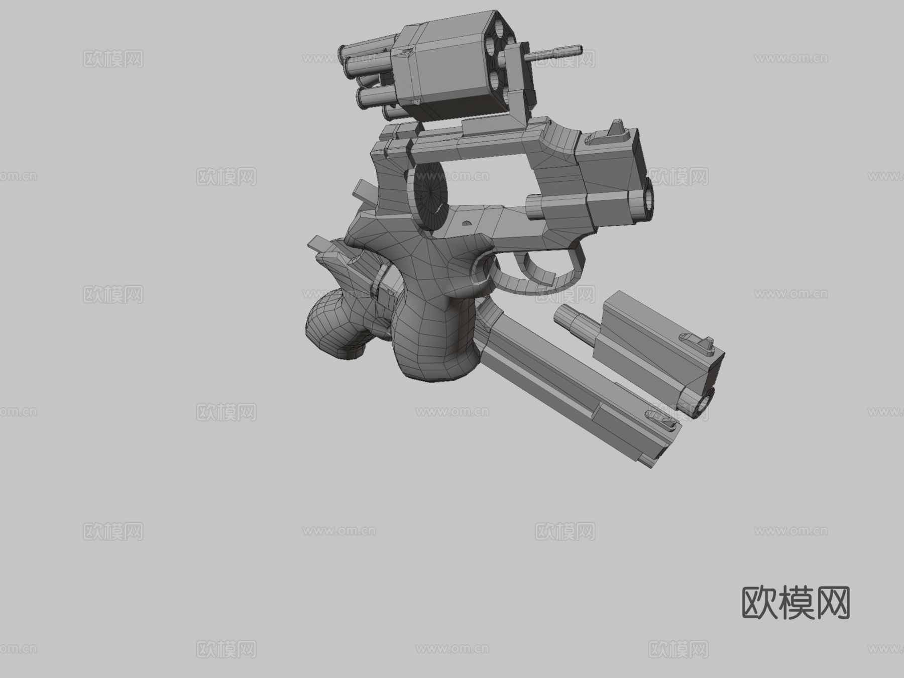 马特巴2006M左轮-游戏用低模资产3d模型