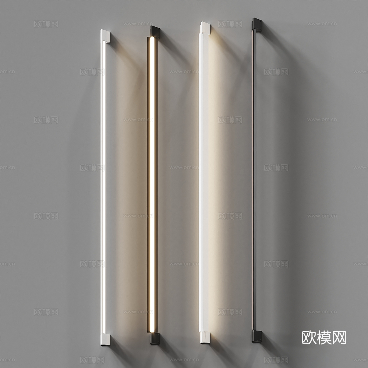 现代轻奢极简长条壁灯3d模型