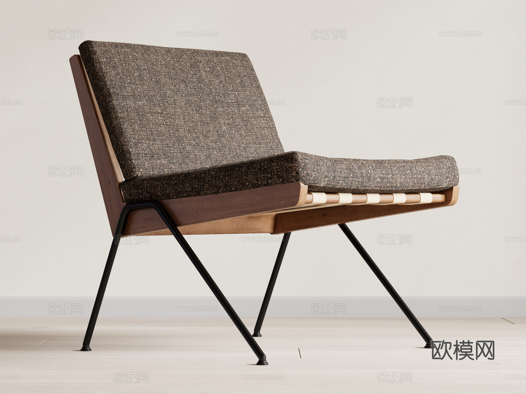 复古中古风休闲椅su模型
