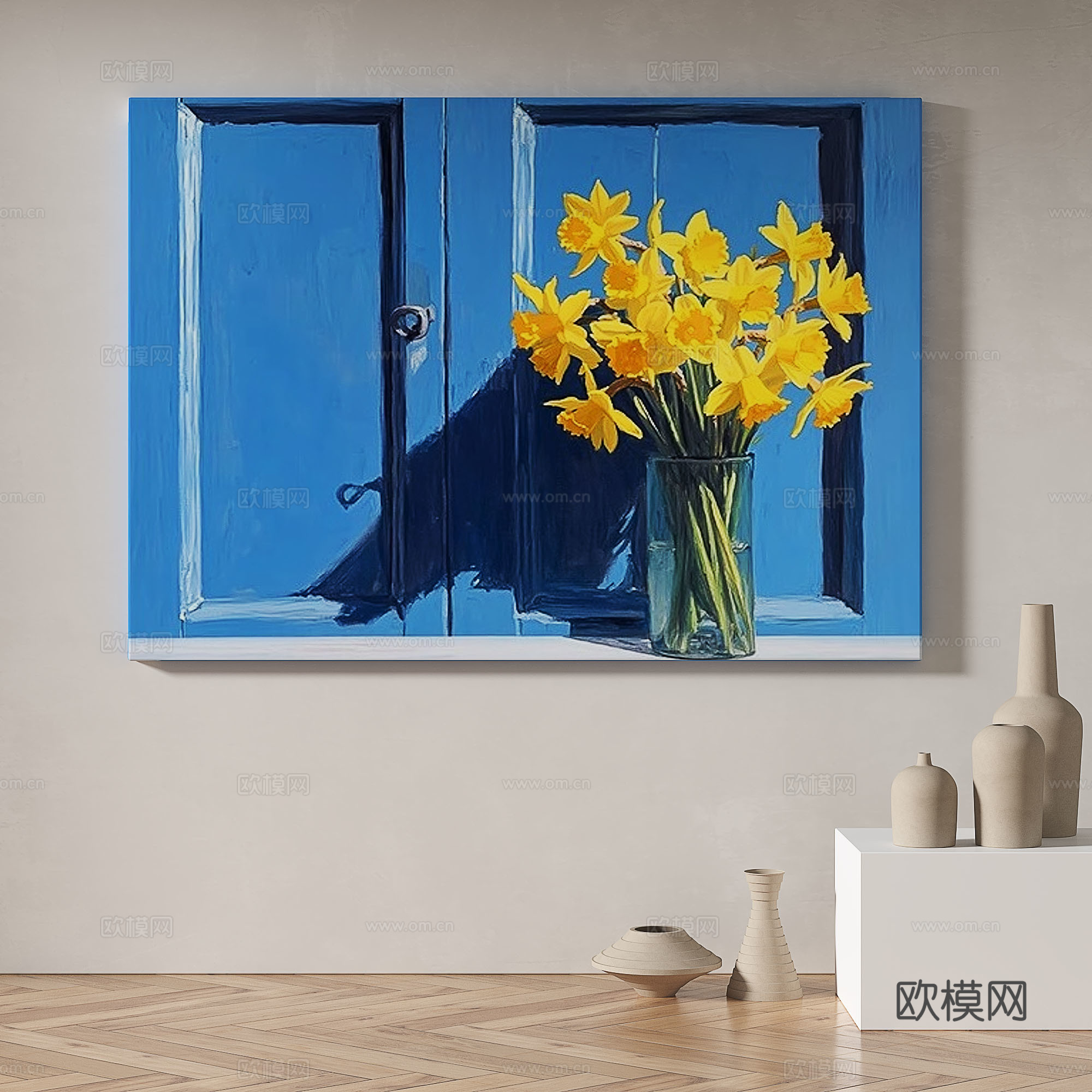 现代，简约，抽象，复古，油画，奶油风，装饰画3d模型