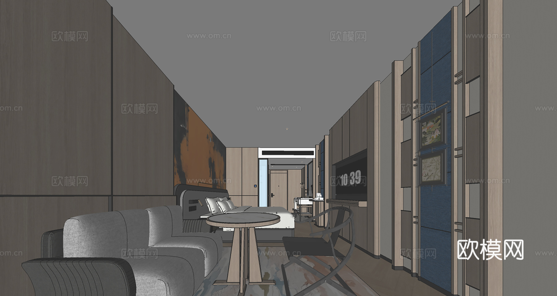 酒店客房su模型