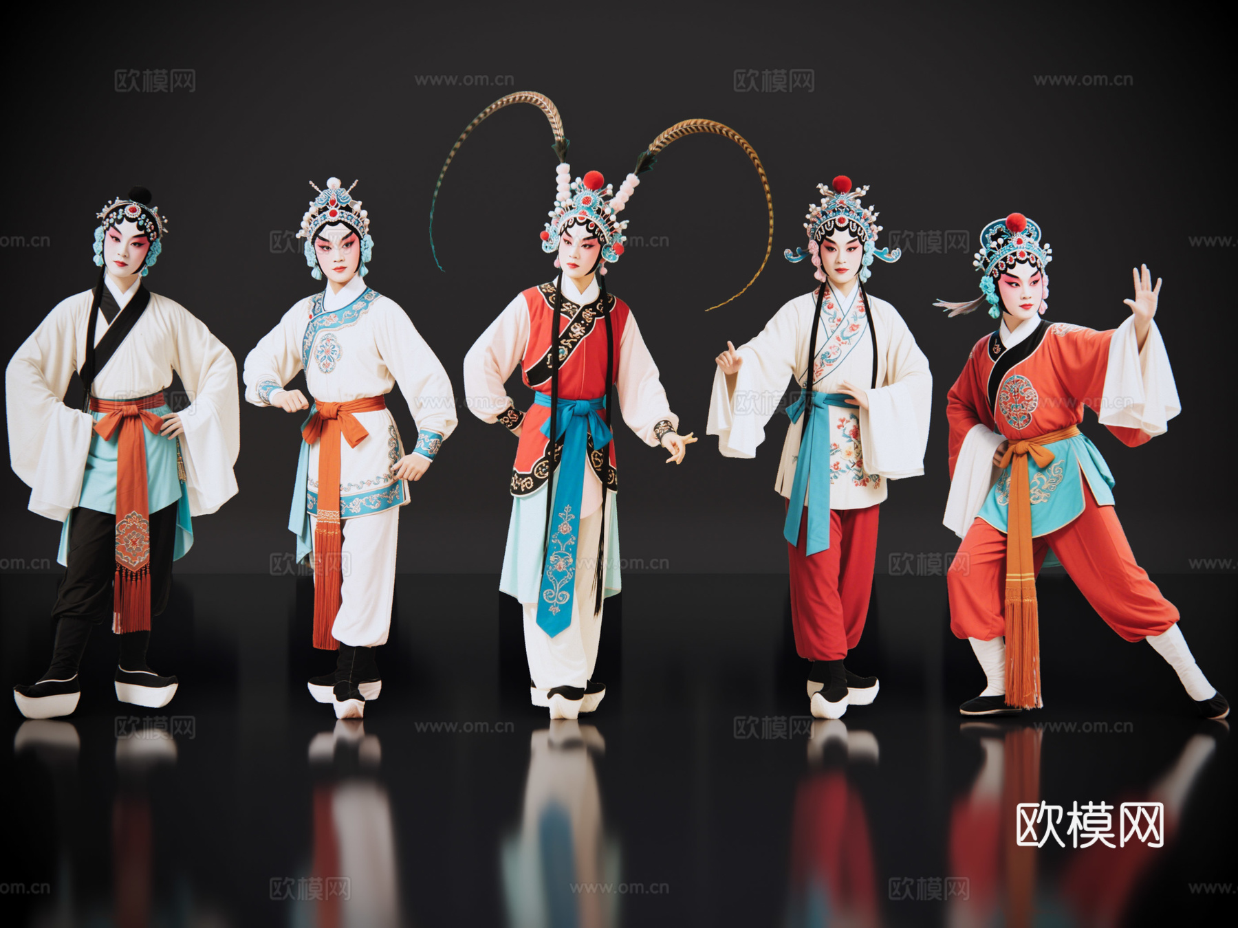 2D京剧人物 生旦净末丑 旦角武旦 戏剧角色 地方戏剧su模型