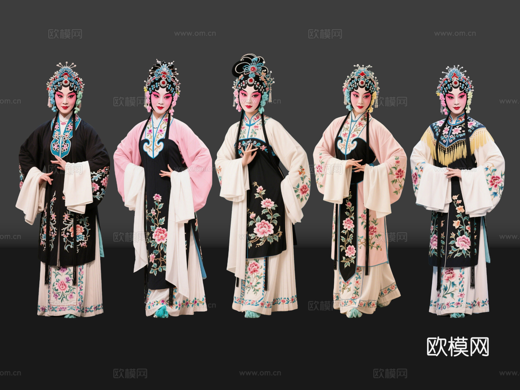 2D京剧人物 生旦净末丑 花旦正旦 戏剧角色 地方戏剧 潮剧su模型