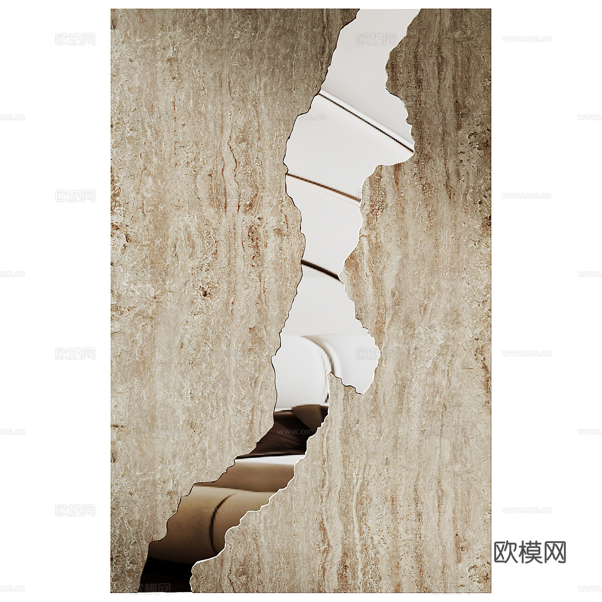 现代侘寂装饰镜子3d模型
