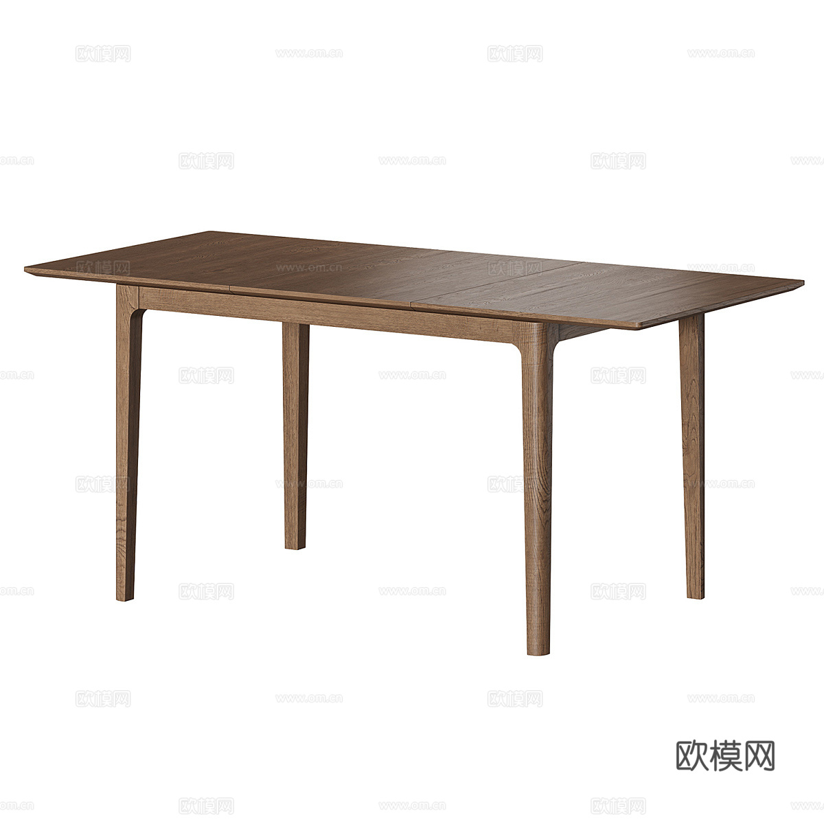现代极简实木餐桌3d模型