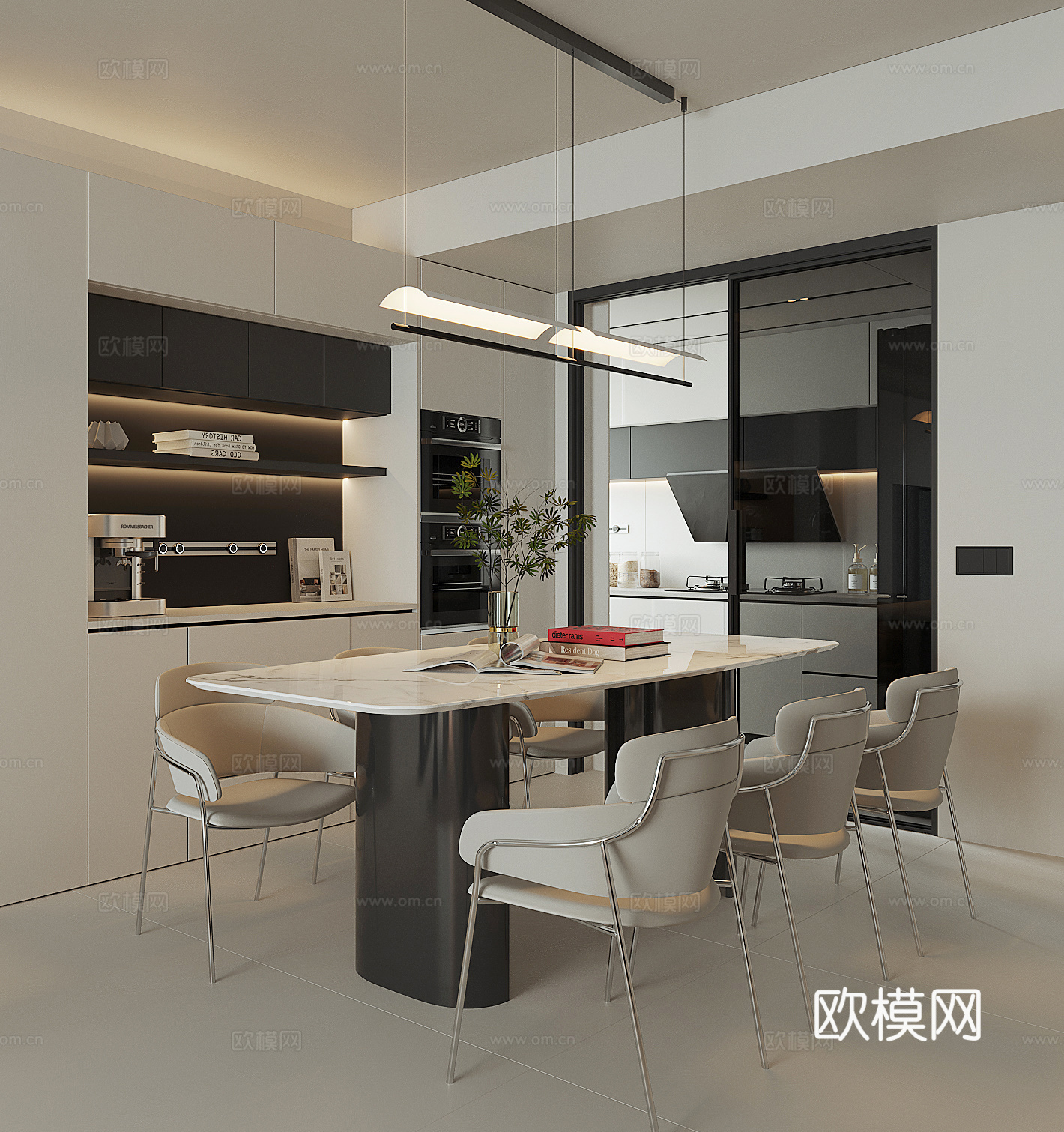 现代家居餐厅3d模型
