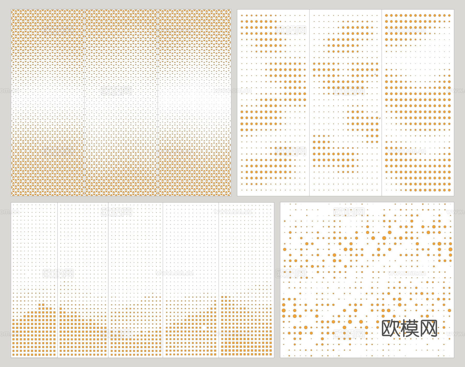 现代铝板穿孔板 冲孔板透光板 护墙板 冲孔板 发光板 铝板su模型