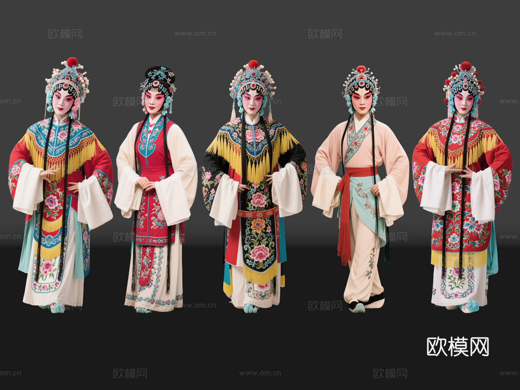2D京剧人物 生旦净末丑 花旦正旦 戏剧角色 地方戏剧 潮剧su模型