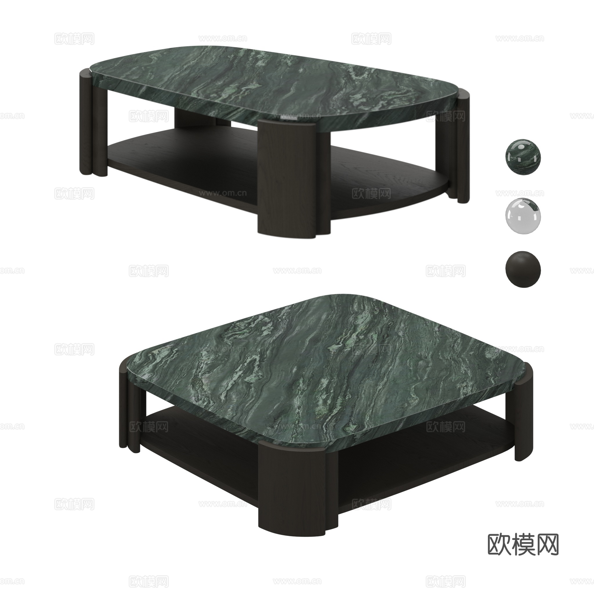 得闲 汉瓦茶几 茶几3d模型