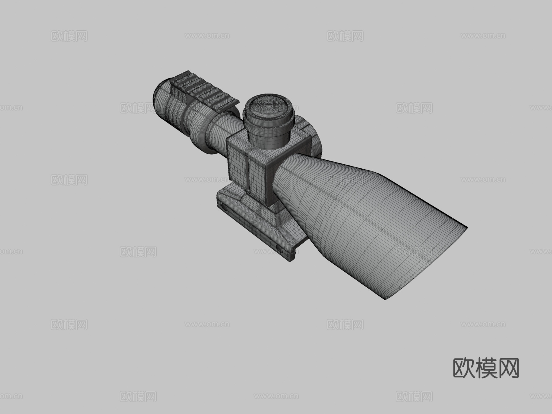 伸缩瞄准镜3d模型