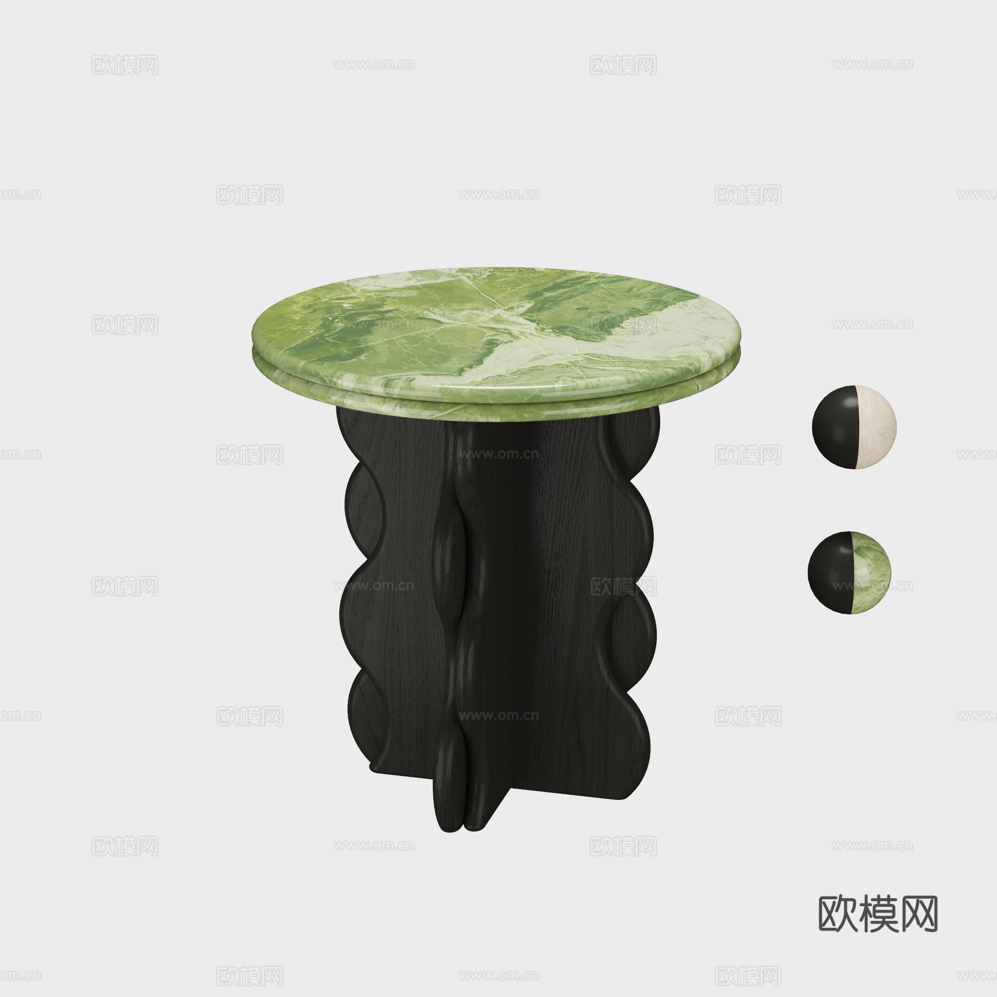 得闲 斑斓边几 边几3d模型
