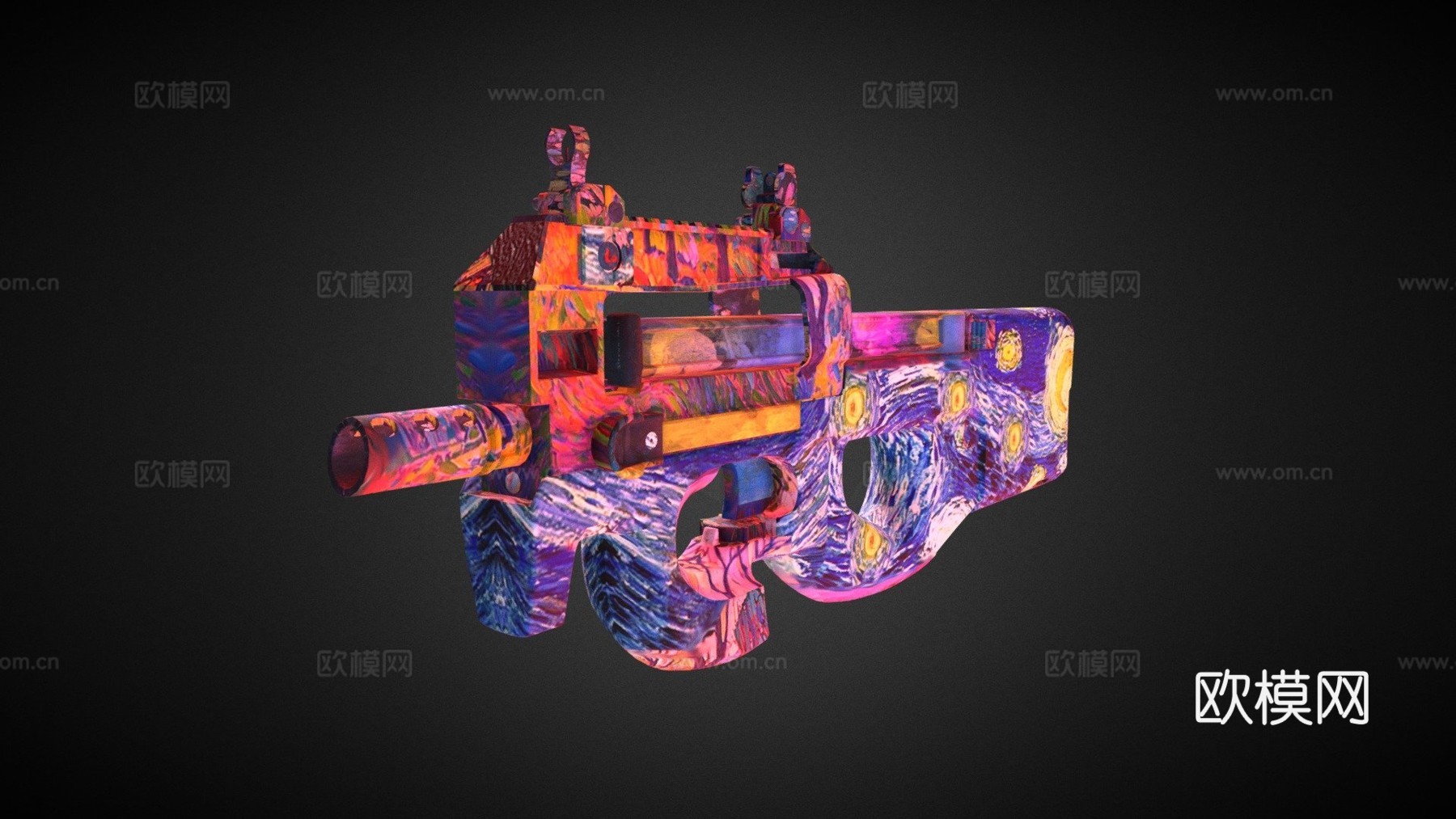 P90-印象派动作3d模型