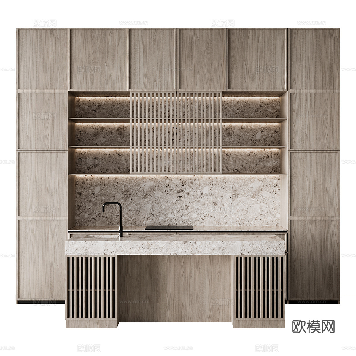 新中式侘寂橱柜3d模型