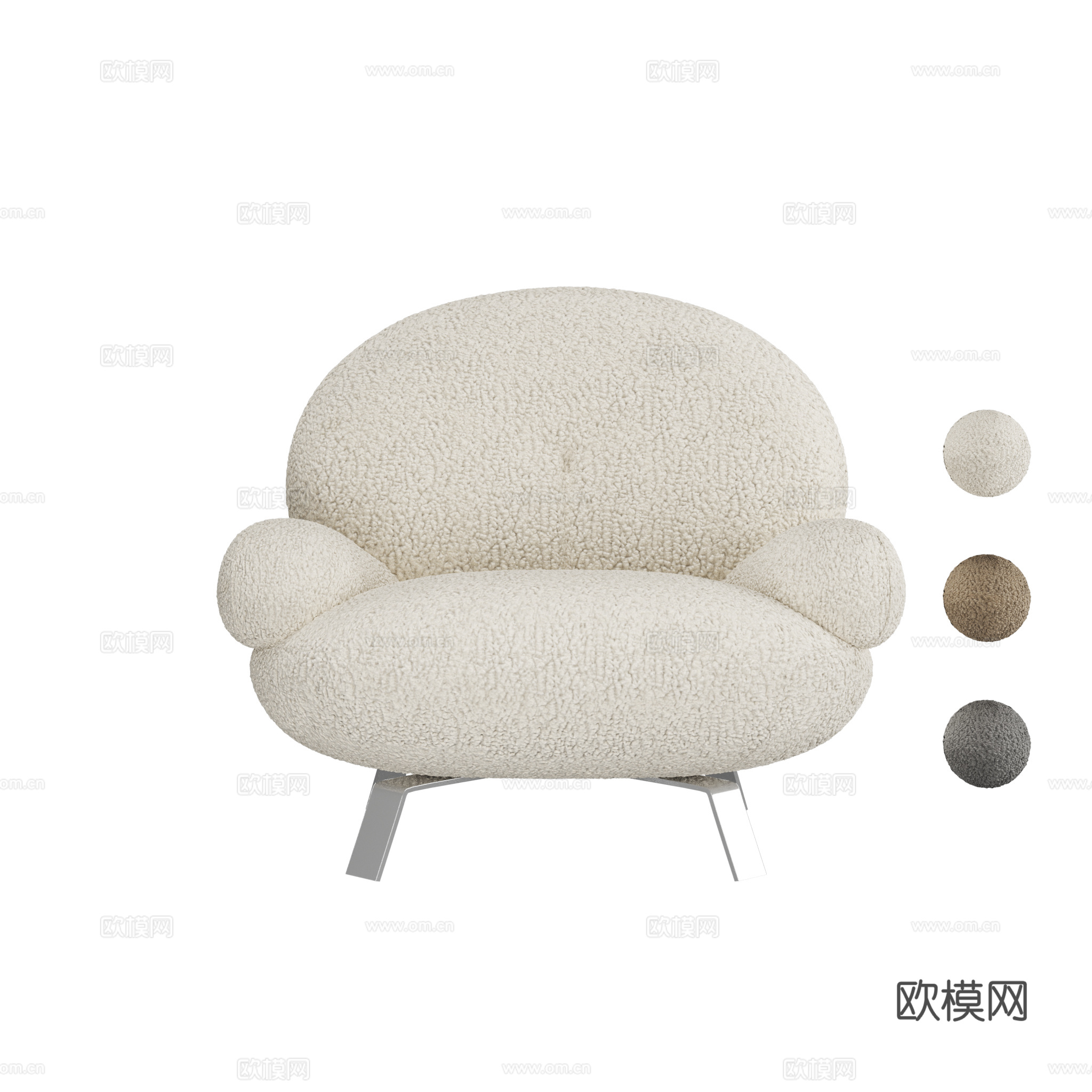 得闲 花海沙发 单人沙发3d模型