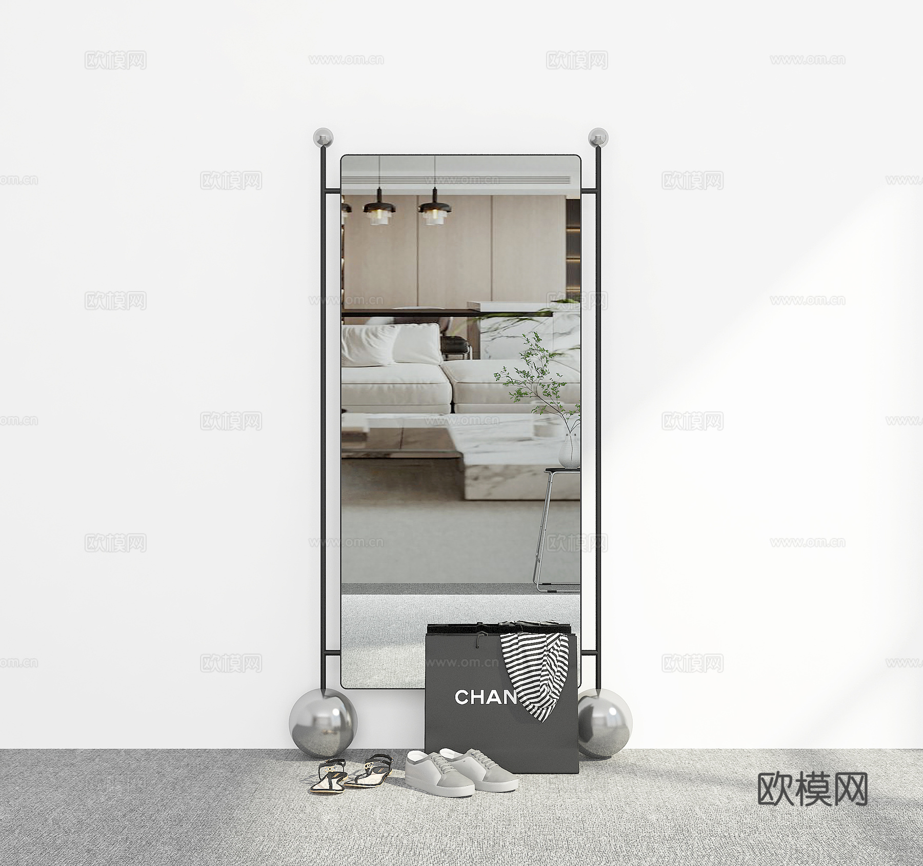 现代全身镜3d模型