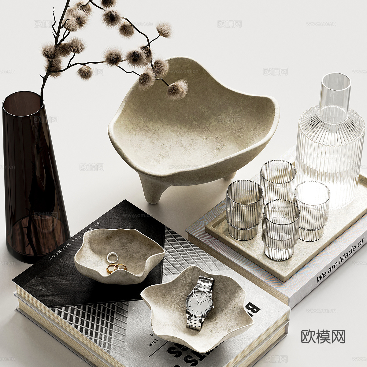 新中式饰品摆件组合3d模型