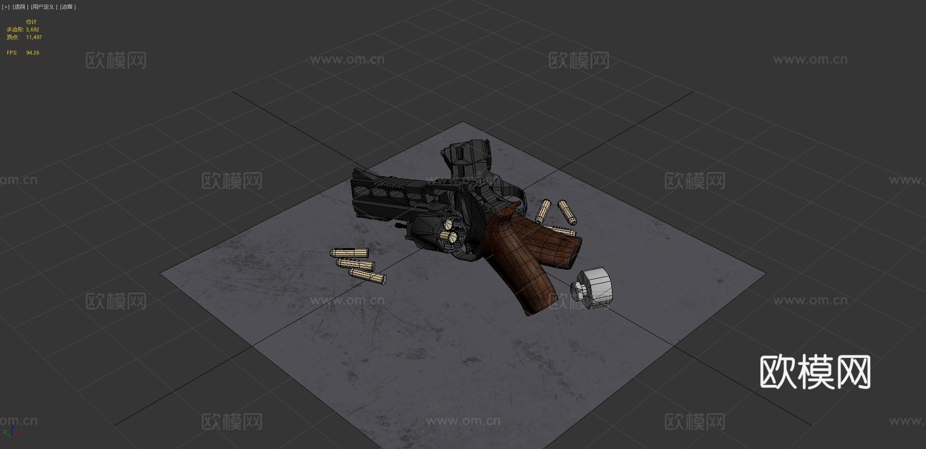 犀牛左轮3d模型