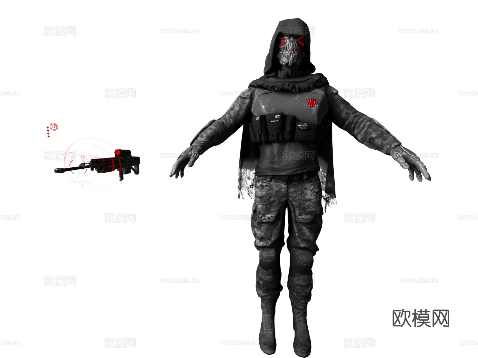 科幻武装 狙击手 枪手 角色战士 Sci_Fi_Sniper3d模型