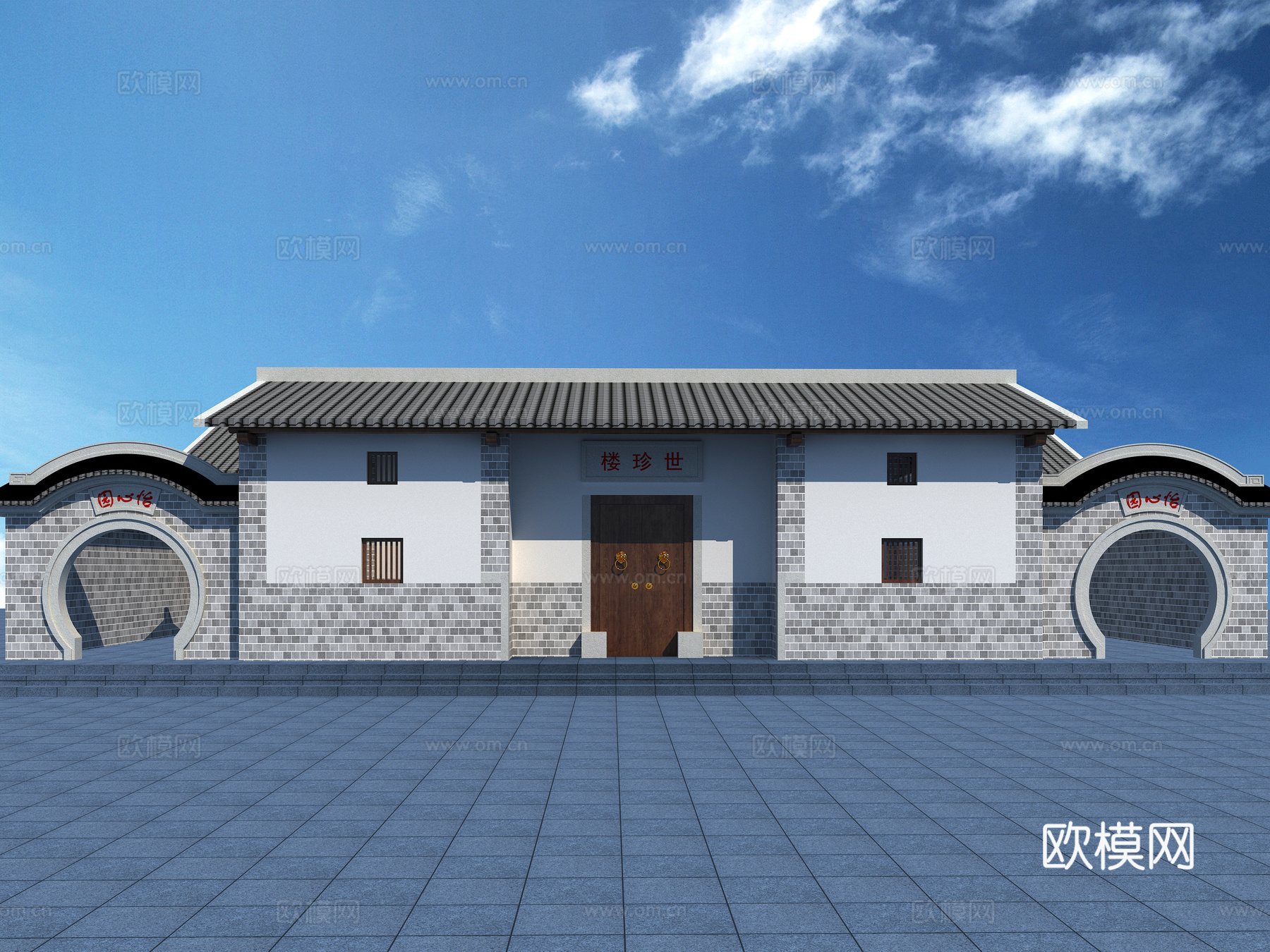 古建 民居 别墅 灰派 中式建筑3d模型