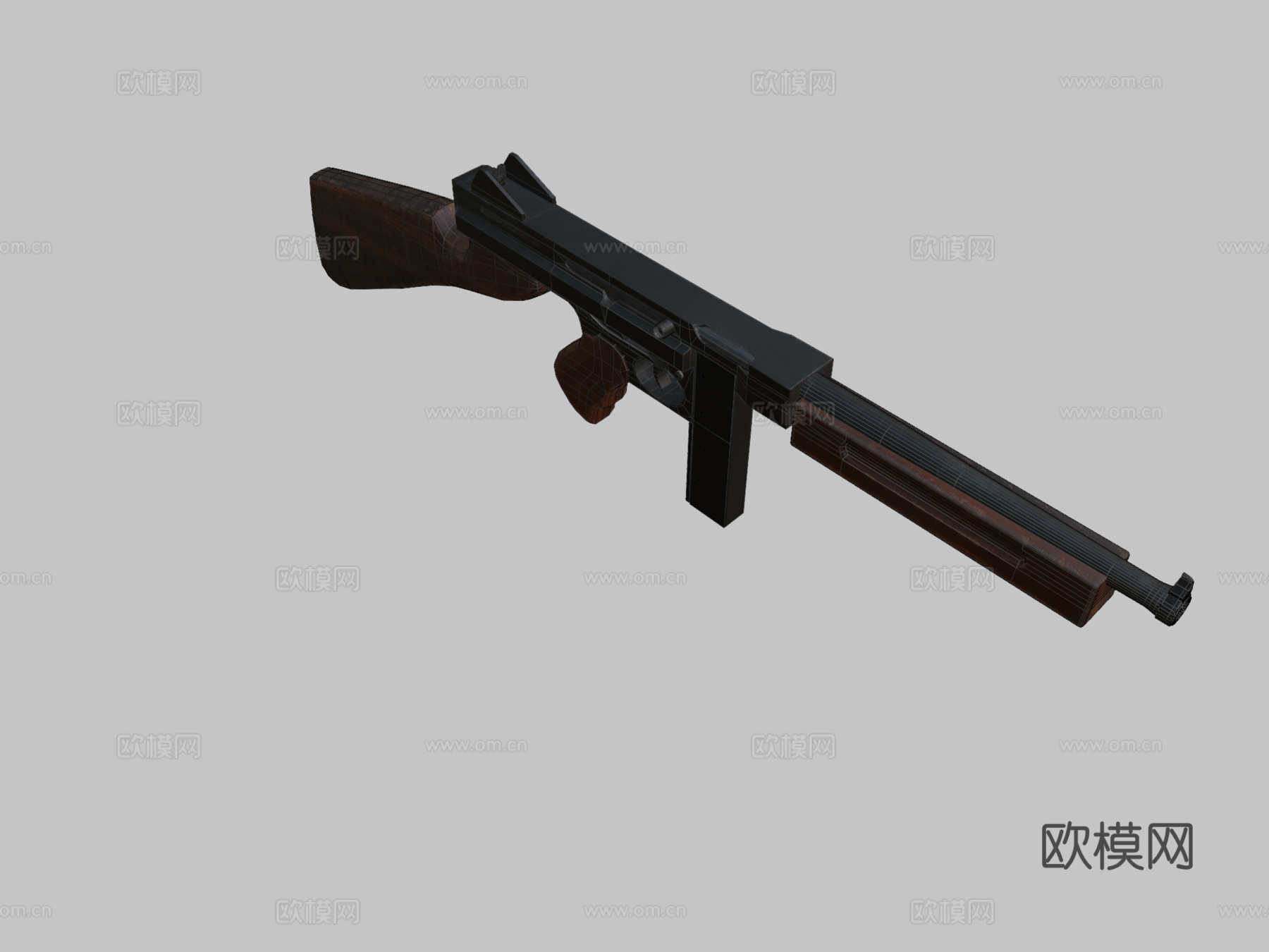 M1A1汤姆逊冲锋枪3d模型