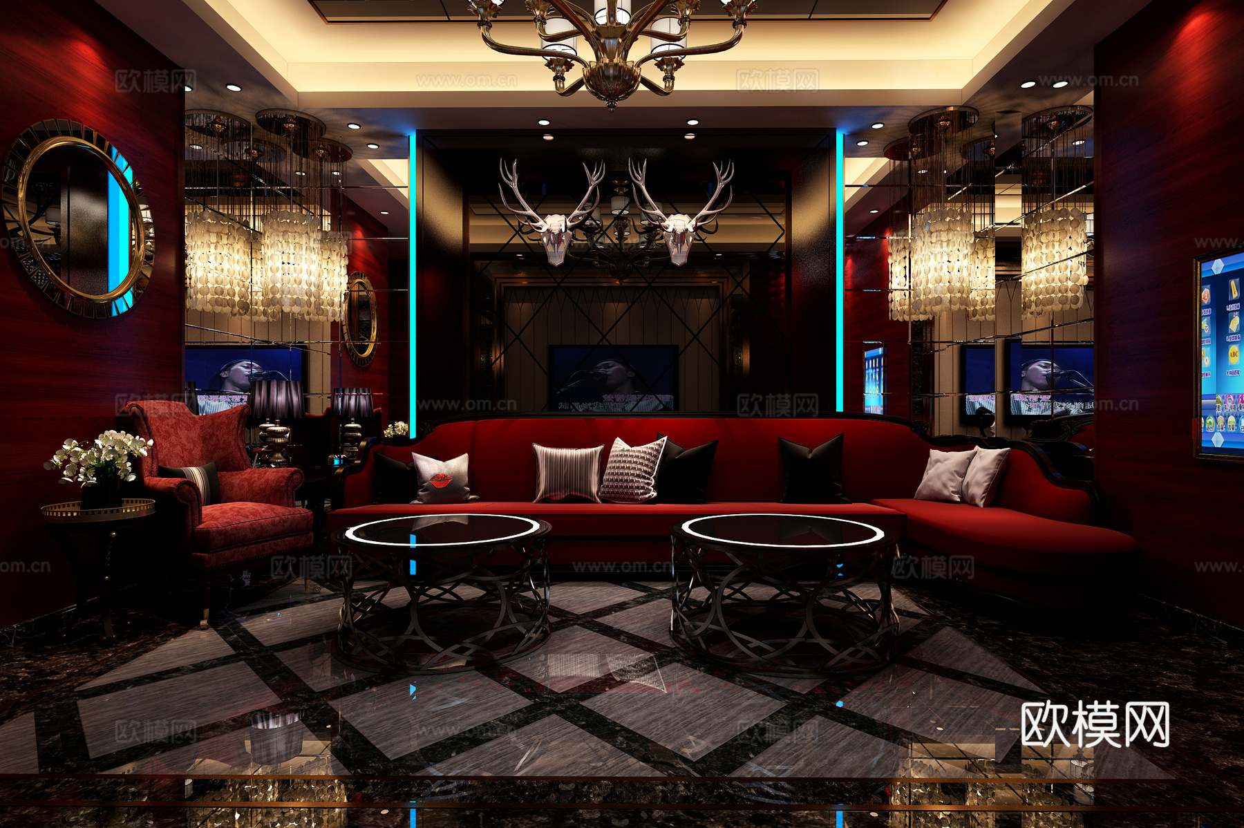 简欧包间 KTV 简欧 会所3d模型