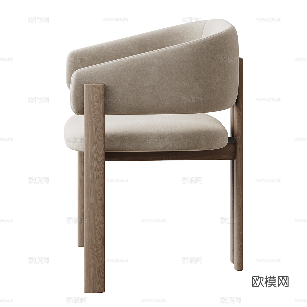 新中式布艺餐椅3d模型