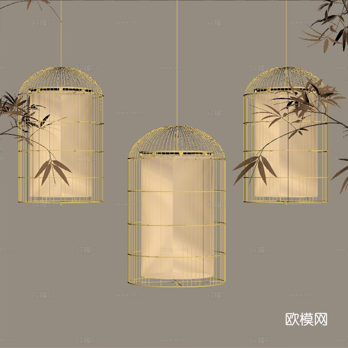 灯笼吊灯su模型