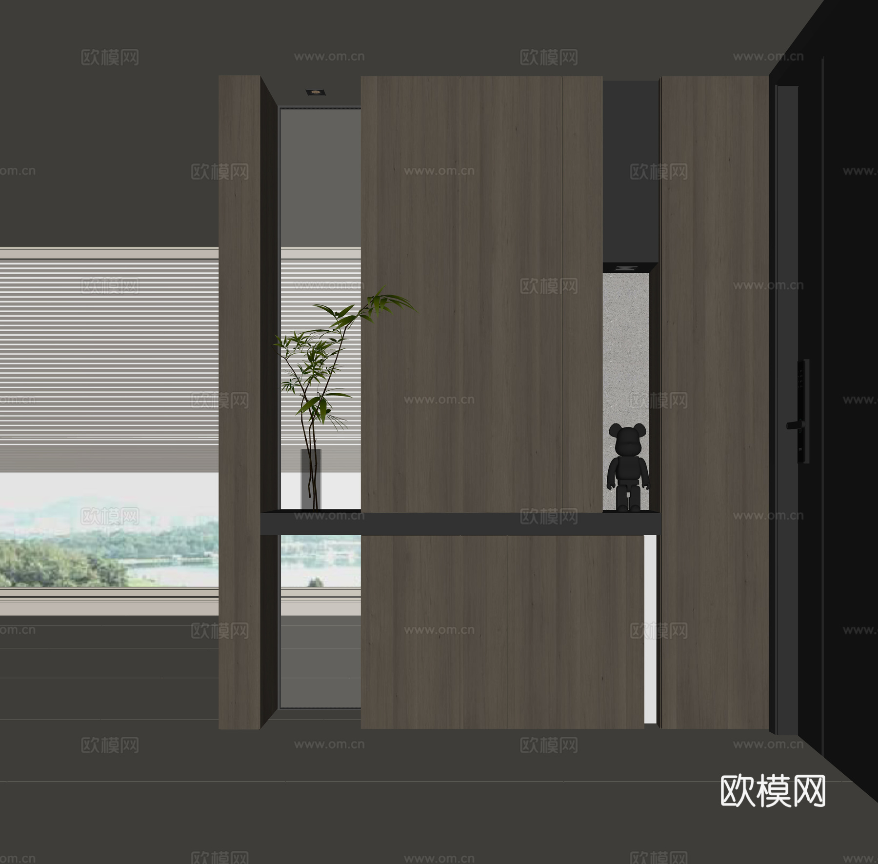 现代玄关鞋柜su模型