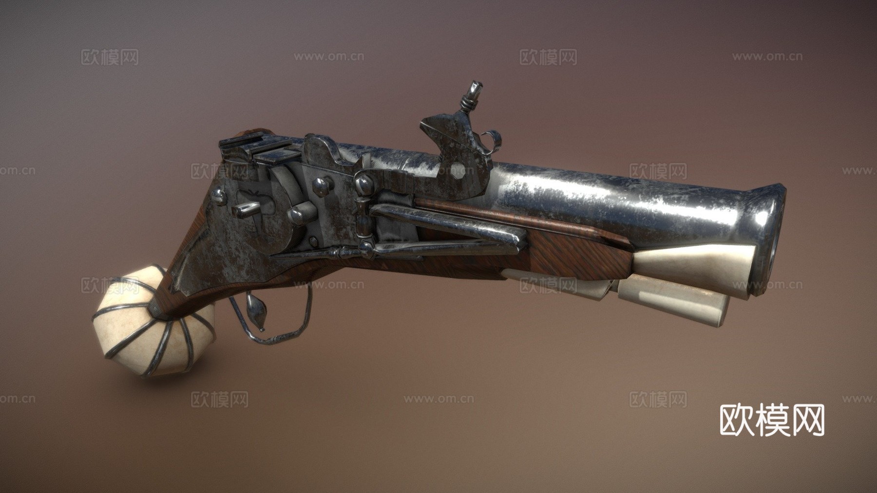 燧发手枪3d模型