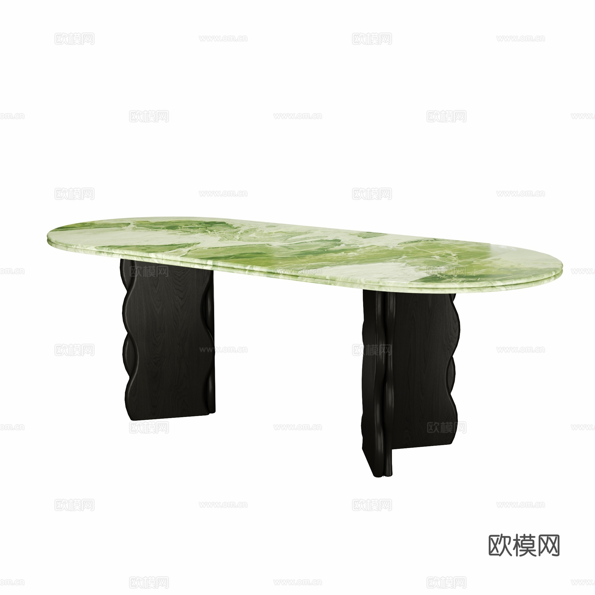 得闲 斑斓长桌 中古风长餐桌3d模型