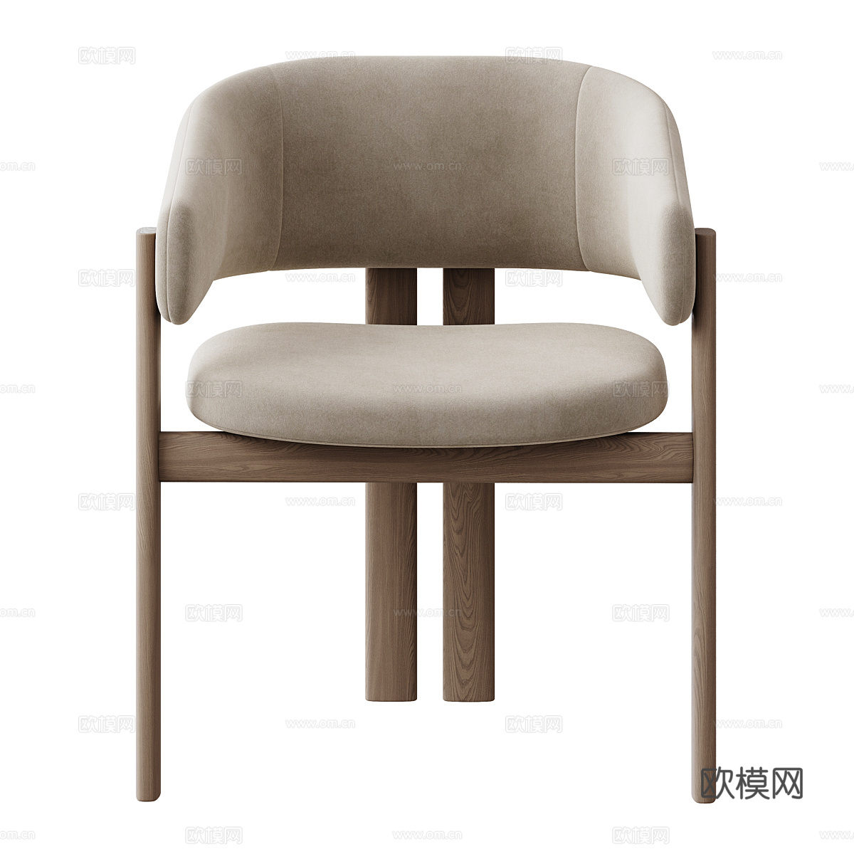 新中式布艺餐椅3d模型